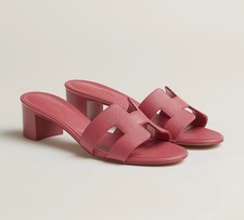 Size 37.5EU NEW HERM S rose de Venise Epsom OASIS Sandals