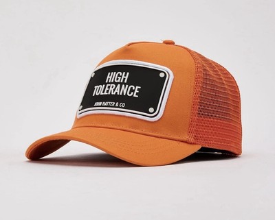 JOHN HATTER & CO High Tolerance Rubber Patch Trucker Cap Hat Orange R-1140-U00