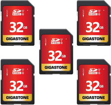 32GB SD Card 5-Pack UHS-I U1 Class 10 SDHC Memory Card High-Speed Full HD Video