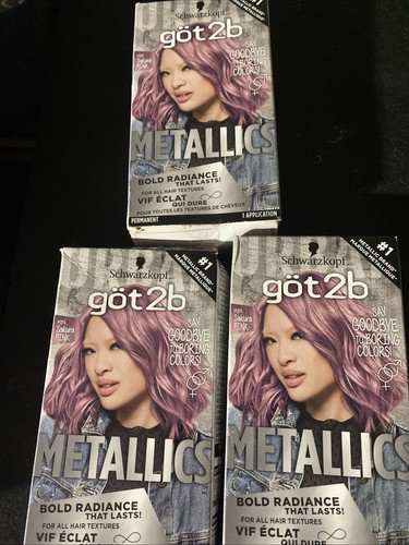 Got2b Metallics Permanente Haarfarbe, M84 Sakura Pink 3er Pack