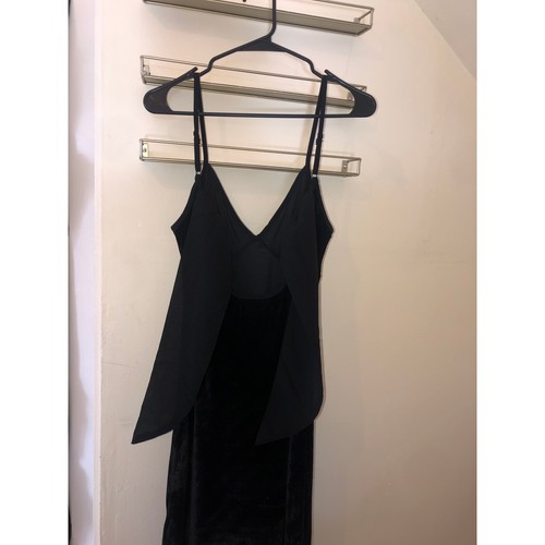 Band of the Free NWT Girl Crush Black Velvet Strappy Midi Dress Tie Back S - Picture 6 of 10