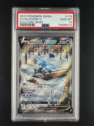 Pokemon Evolving Skies FA Glaceon V #175 PSA 10 Gem Mint