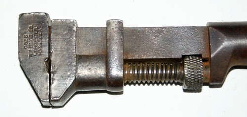 Old Antique Vintage 6" COES MECHANIC'S Improved 1882 Adjustable Monkey Wrench - Picture 4 of 12