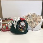 Handmade Upcycled Fabric Gift Bags Christmas Holiday Set 3 Reusable Sustainable