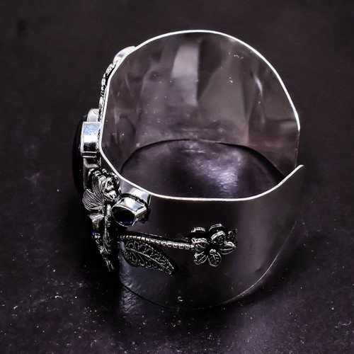 925 Sterling Silver Labradorite Gemstone Jewelry Handmade Cuff Bracelet - Picture 3 of 6