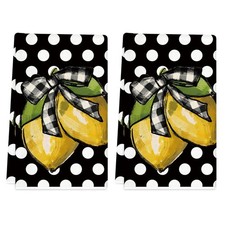 Summer Kitchen Towels 18x26 Inch Set of 2 Lemon Dots Dish Towels Farmhouse Se...