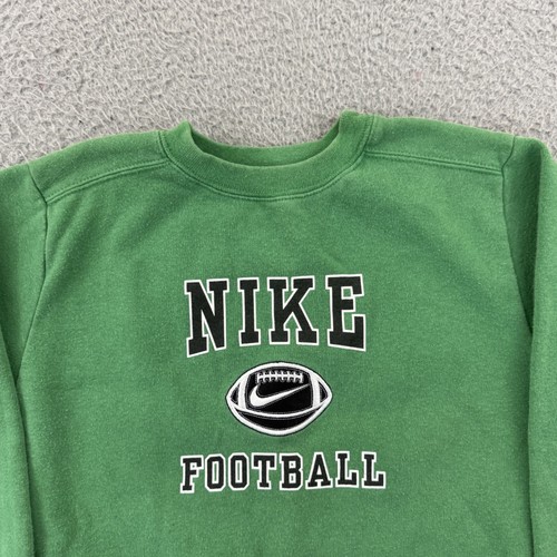 Vintage Nike Sweatshirt Boys 6 Green Center Swoosh Sport Athletic Pullover Y2K - Picture 3 of 10