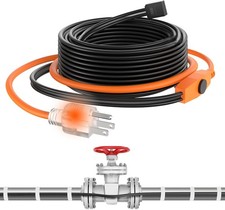 40FT Pipe Heat Tape and Heat Cable w/ Built-in Thermostat, Easy Install Prevents