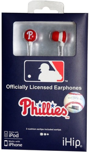 iHip MLF10169PHL MLB Philadelphia Phillies Printed Ear Buds, Blue/Red - Picture 4 of 5