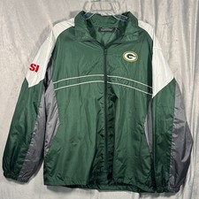 Dunbrooke Green Bay Packers NFL Windbreaker Jacket SI Logo XL Green White Gray