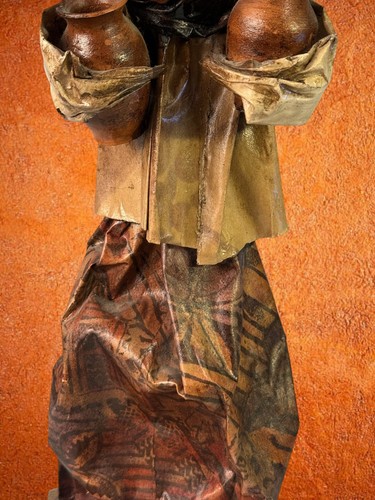 Mexican Folk Art Figurine Vintage Handmade Paper Mache Doll - Picture 3 of 9