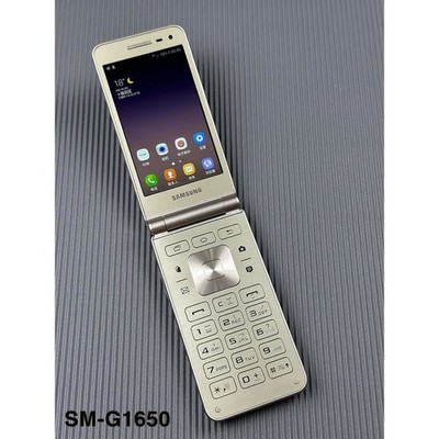 Android Samsung Galaxy Folder 2 SM-G1650 Big Keyboad Dual SIM GOLD Flip Phone US