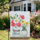Northlight Welcome Friends Spring Bouquet Outdoor Garden Flag 12.5" x 18"