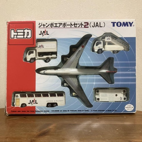 Tomica Jumbo Airport Set 2 JAL plastic model aircraft used minor paint wear Min