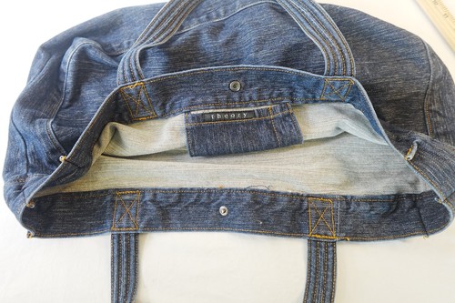 Borsa tote Theory denim blu jeans tracolla borsa a mano casual Y2K streetwear - Foto 2 di 9