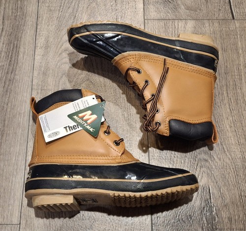 Nuevo de Lote Antiguo Mighty-Mac Du Pont Thermolite Botines Azul Marino con Cuero Tostado Superior Talla 6 - Imagen 2 de 14