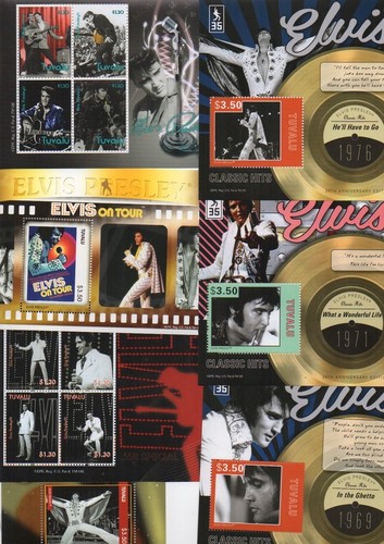 24 ELVIS PRESLEY & MICHAEL JACKSON Souvenir stamp sheets - Imagen 3 de 6