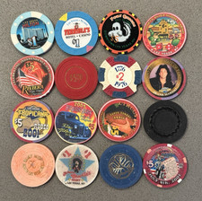Las Vegas 16 Assorted Casino Chips COLLECTORS LOT 