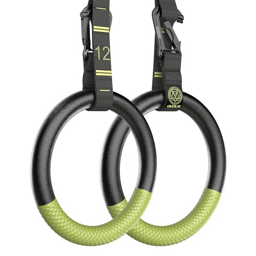Gymnastic Rings with Adjustable Straps, Non-slip Pull Up Rings with Straps, 1...