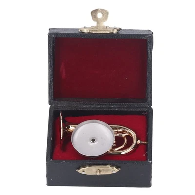 Miniature Tuba Model Exquisite Brass Gold Plated Musical Instrument Gift For - Image 1 of 4