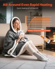 Wearable Heated Throw Blanket Electric Shawl, Portable Robe Blanket Hoodie for W