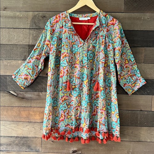 Roller Rabbit x Anthropologie Damen Rodez Serafina Baumwolle Tunika Top - Bild 3 von 9