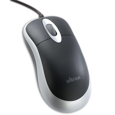 Ultron 49308 UM-100 Basic Optical Mouse Optische Maus USB schwarz / silber