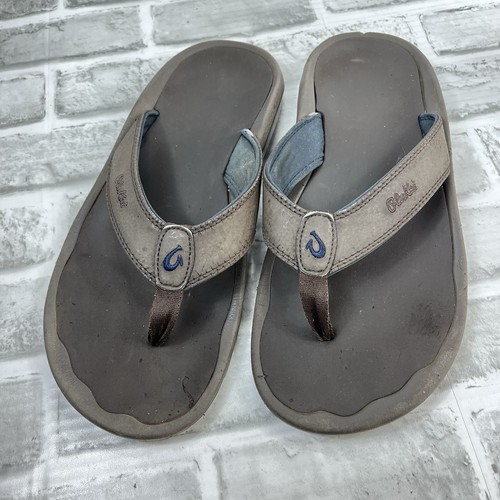 Olukai Ohana Men's Size11 Sandal Dark Wood Brown Water-Friendly Beach Flip Flop - Picture 8 of 10