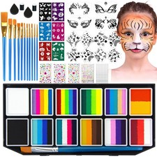 MULVINNIE 12 x 10g Face Painting Kit for Kids, Non-Toxic Water Activated Face