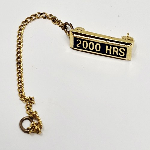Vintage Mitarbeiter Service Auszeichnung Pin 2000 Stunden blau Emaille goldfarben Anstecknadel - Bild 2 von 5