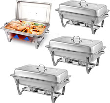 Chafing Dishes for Buffet 4 Pack 9 Quart Stainless Steel Chafer Buffet Servers a