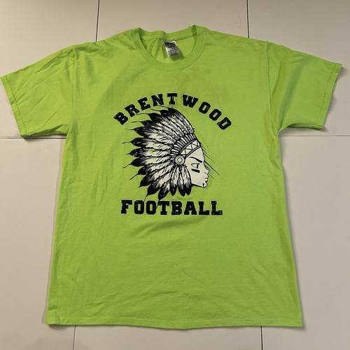Brentwood Indians High School Football Native American Logo T-Shirt SZ-L - Picture 2 of 5