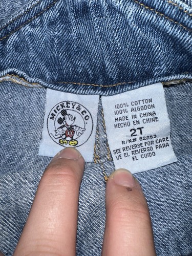 Vintage 90s Mickey And Co Kids 2T Overalls Embroidered Disney Denim Carpenter - Picture 4 of 7