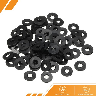 #ad 100PCS M6 Rubber Flat Washer 6mm ID 13mm OD Sealing Spacer Gasket Ring Black $14.26