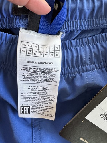 NWT Kids' Unisex Burton Multipath Pants Blue Med $99 - Picture 7 of 7