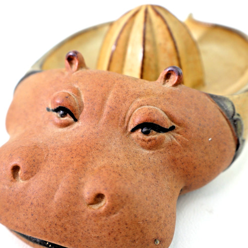 Vintage Mid-Century pottery Uctici of Japan Citrus Juicer Reamer House HIPPO