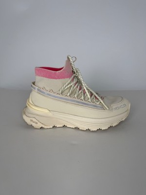 Moncler Monte Runner Cream Pink High Top Sneakers 37, 6.5