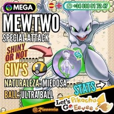 Mewtwo Competitive Special "Shiny or not" 6IVs Pokemon Let ́s Go Pikachu & Eevee