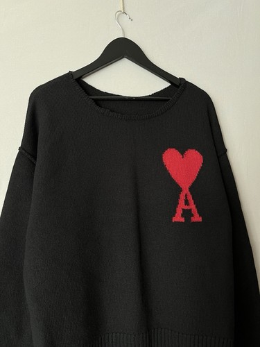 AMI Alexandre Mattiussi Iconic Wide Neck Heavy Wool Sweater sz M - Picture 9 of 23