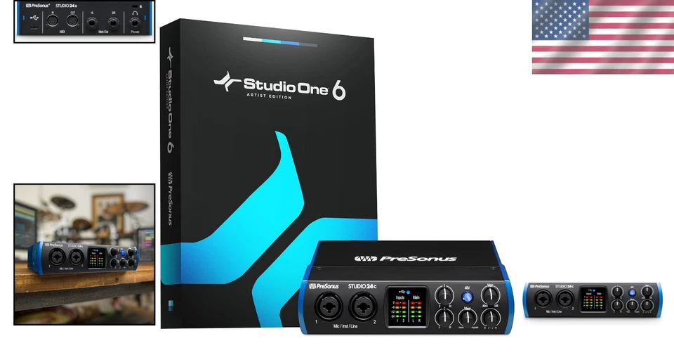 Audio Interface USB-C 2x2 192kHz Recording Software Compatible Devices - Image 2 of 4