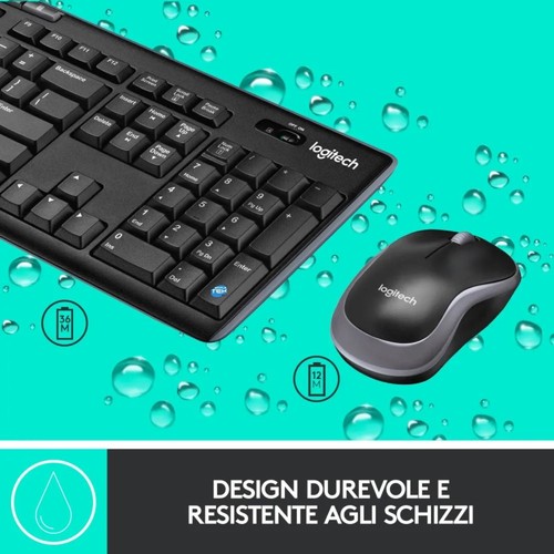 Logitech Mk270 Kit Mouse And Keyboard Wireless Wifi Qwerty Layout Italian Ita _ - Picture 8 of 10
