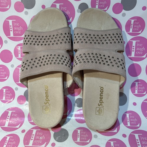 Spenco sandali donna comodi slide beige pelle scamosciata ortopedici taglia 9B - Foto 2 di 7