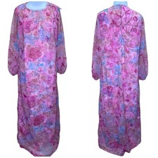 Lady Mendel Knits of Distinction Floral Shear Overlay Caftan Mumu