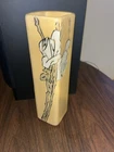 Mint Signed Weller 10” Etched Matte Vase With White Rose Decoration. Sweet