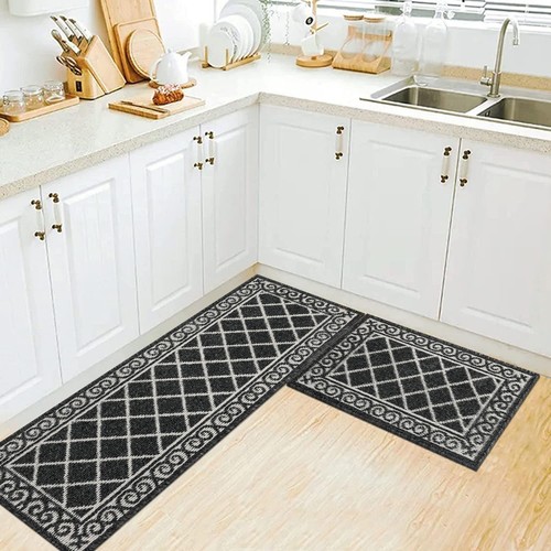 Kitchen Rug Sets 2 Piece with Runner Non Slip Kitchen Rugs and Mats Washable ... - Picture 7 of 7