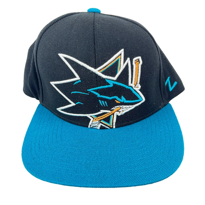 Casquette San Jose Sharks NHL Vintage AJD - Noir, Réglable, Laine Mélangée