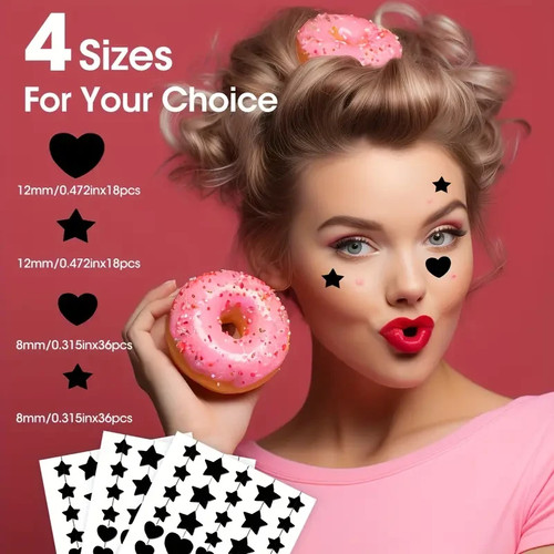 36pcs Acne Pimple Patches Heart & Star Shapes with Tea Tree & Salicylic Acid UK - Picture 3 of 9