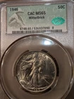 1946 WALKING LIBERTY SILVER COIN HALF DOLLAR  GRADED MS65