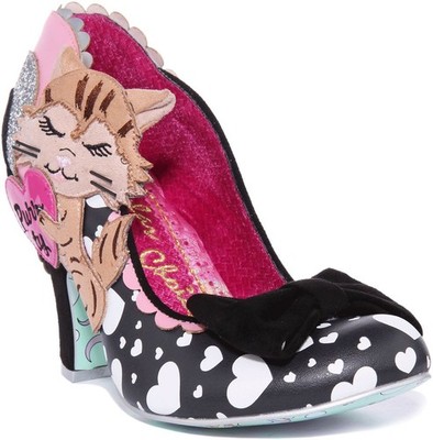 Irregular Choice Smitten Damen-Slipper Schwarz Weiß UK 3   8
