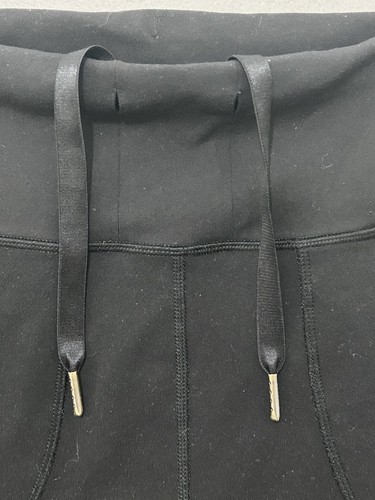 lululemon Woman's high waisted drawstring skinny leggings black Size 8 - Picture 4 of 5